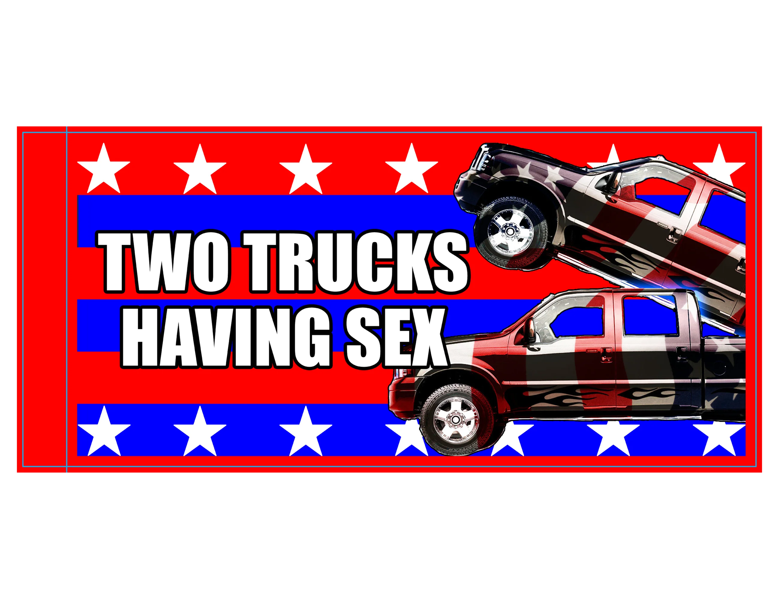 Two Trucks Bumper Sticker
